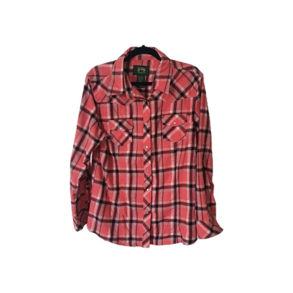 Stillwater Supply Co‎ Shirt Sz XL Pink Plaid Flannel Button Down Top Juniors